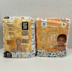 Hello Bello Diapers 20 Pack 27+ Pounds Size 5 Hypoallergenic Lot of 2
